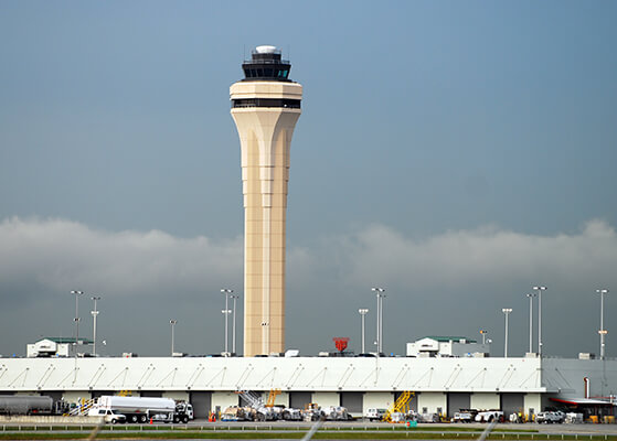 Traffic control tower at the Miami Intl Airport